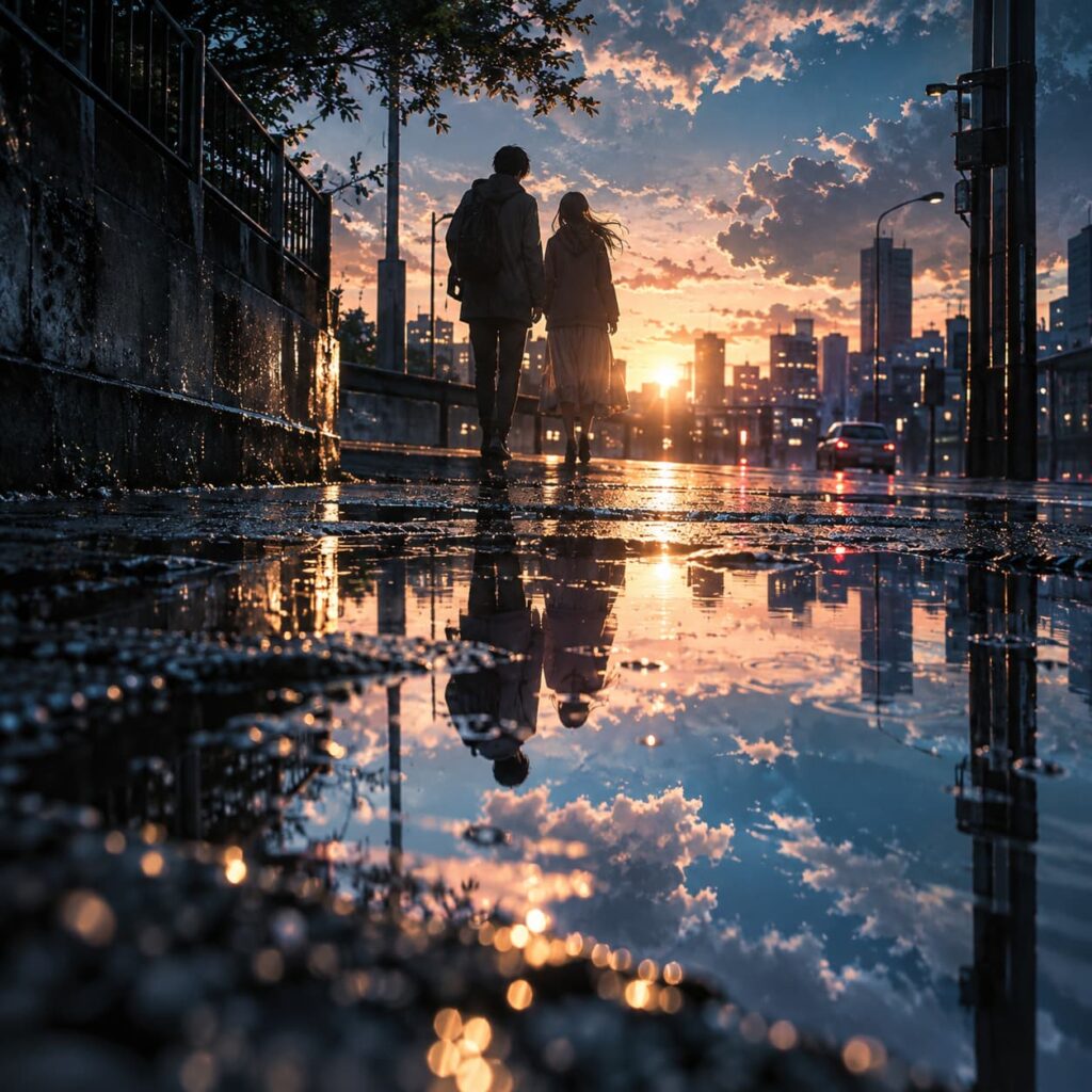 水たまりと空